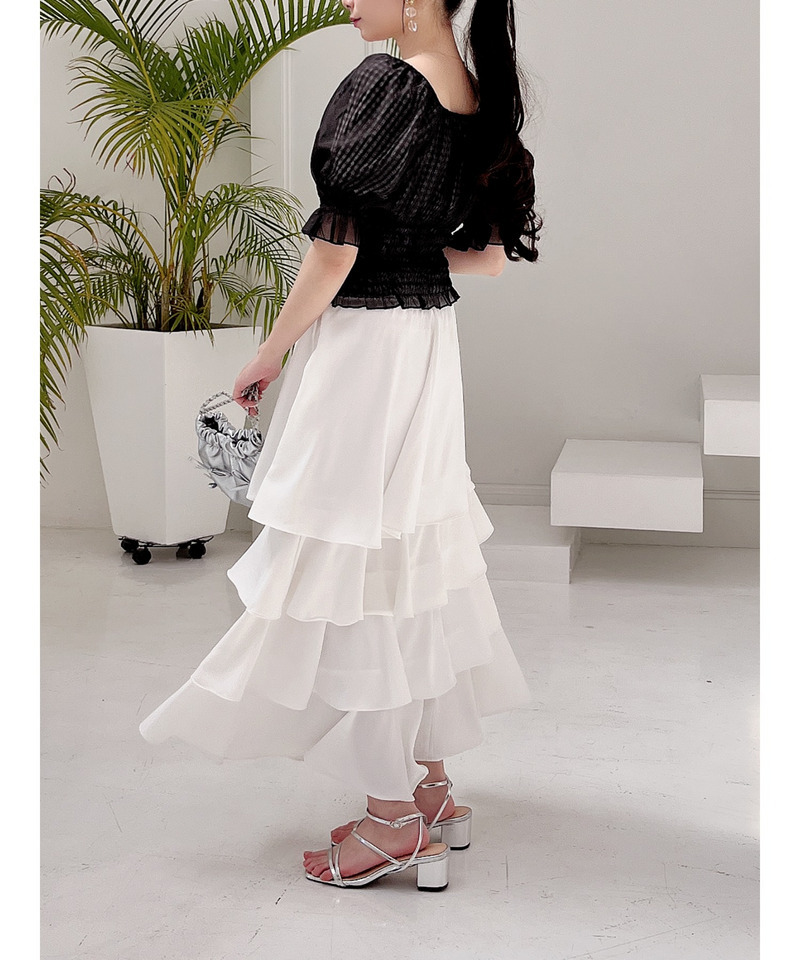 パフスリーブブラウス 詳細画像 チェック 9