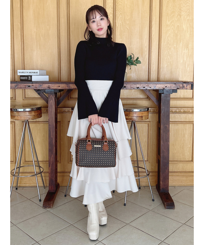 フレアスリーブリブニット 詳細画像 ブラック 7