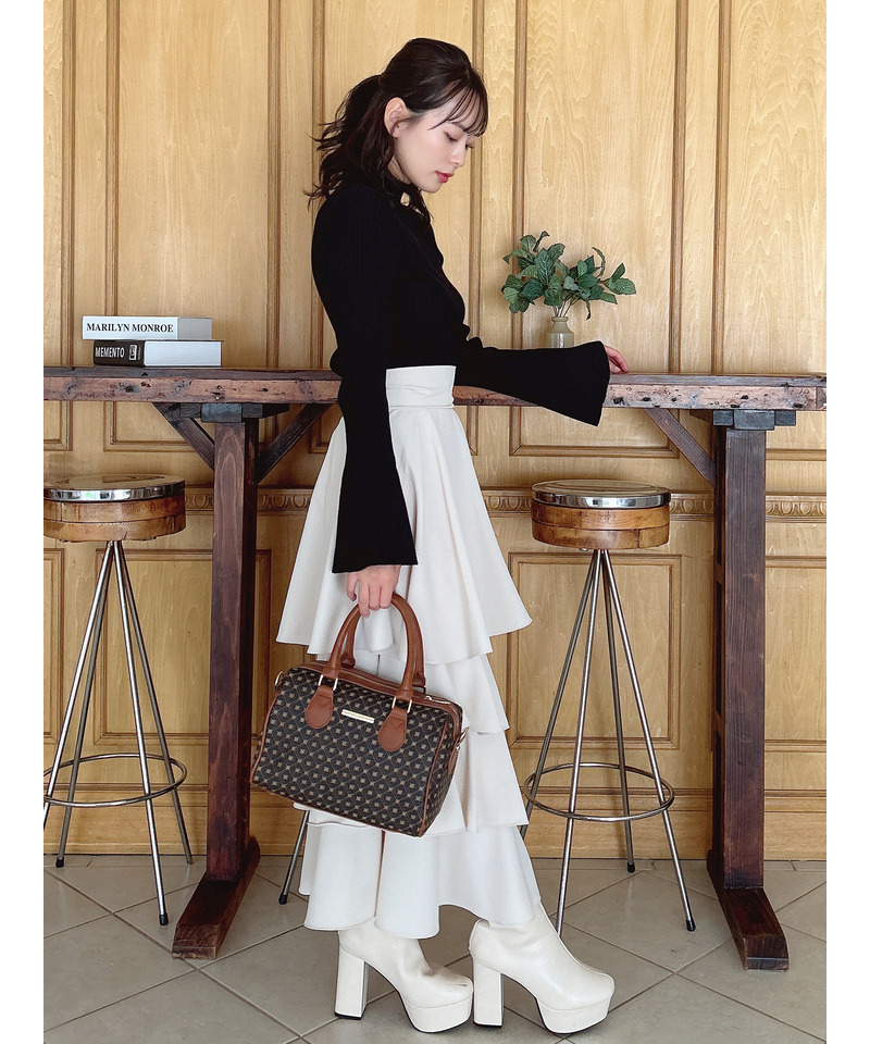 フレアスリーブリブニット 詳細画像 ブラック 8