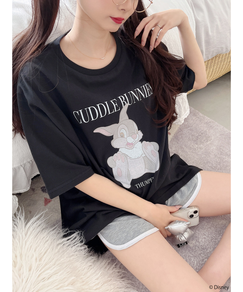 【Disney/バンビ】グラフィックプリントビッグTシャツ 詳細画像 ブラック 2