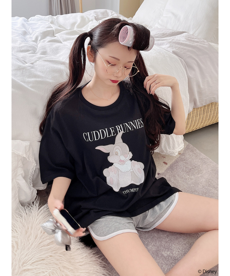 【Disney/バンビ】グラフィックプリントビッグTシャツ 詳細画像 ブラック 3