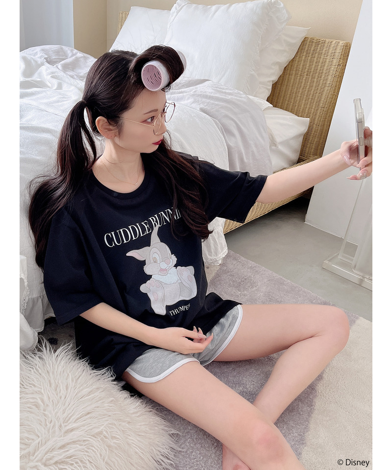 【Disney/バンビ】グラフィックプリントビッグTシャツ 詳細画像 ブラック 4