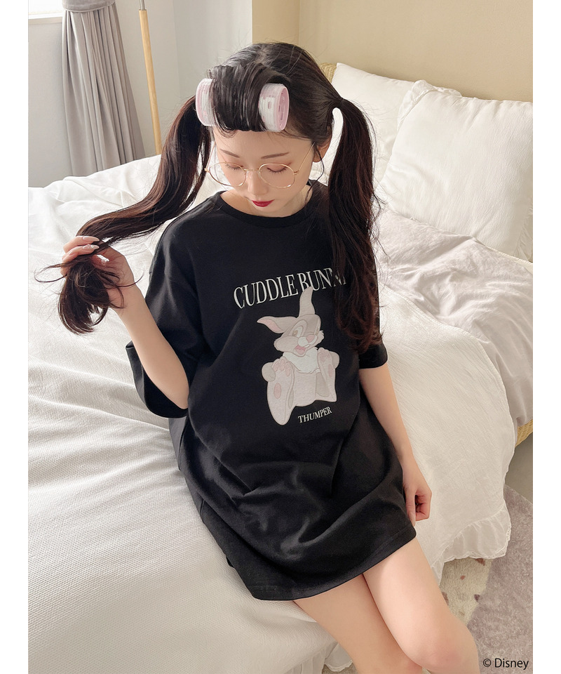 【Disney/バンビ】グラフィックプリントビッグTシャツ 詳細画像 ブラック 7