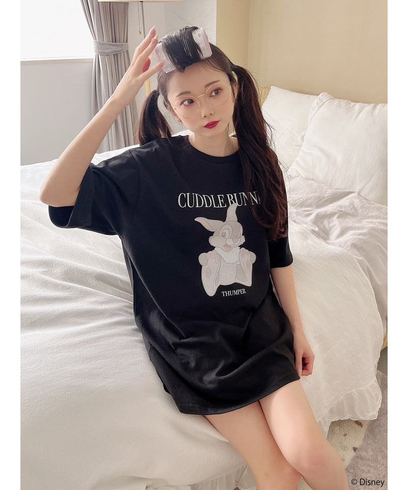 【Disney/バンビ】グラフィックプリントビッグTシャツ 詳細画像 ブラック 8