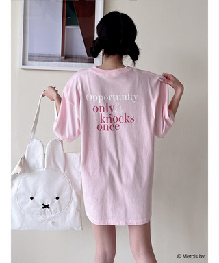 miffy バイカラーロゴプリントTシャツ