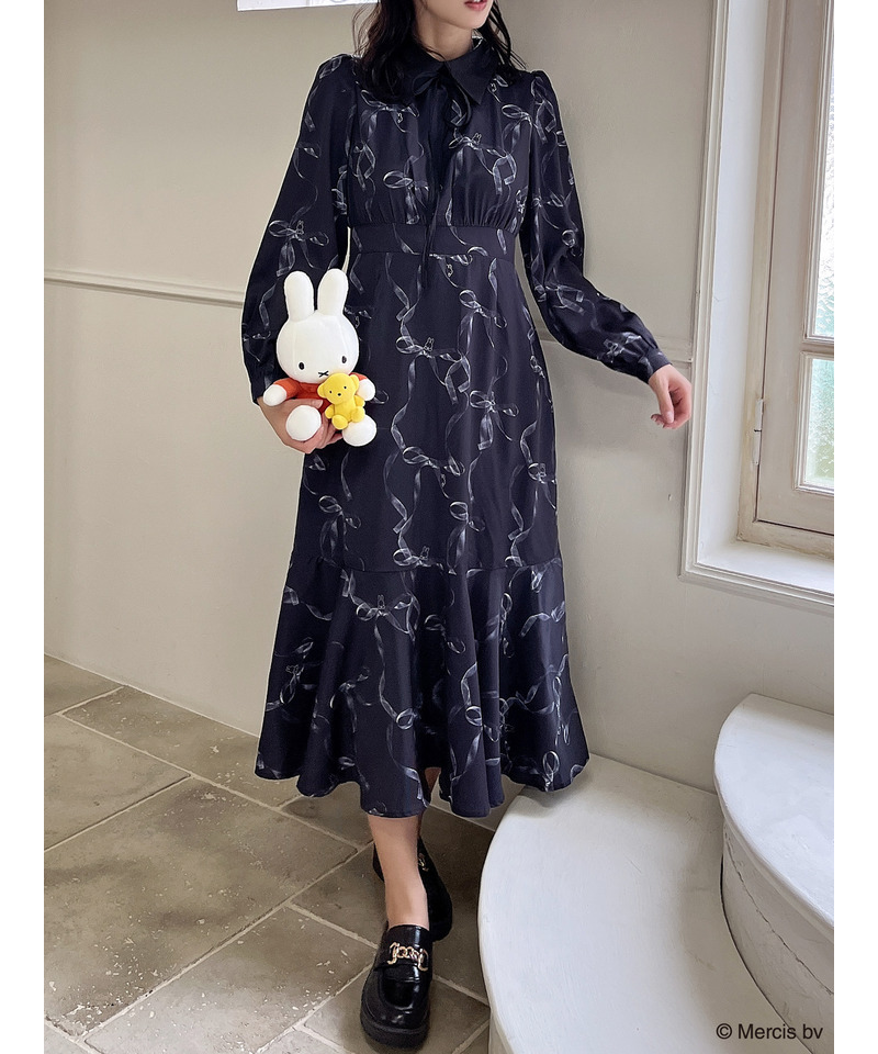 miffy 襟付きフレアマーメイドワンピース 詳細画像 ブラック 6