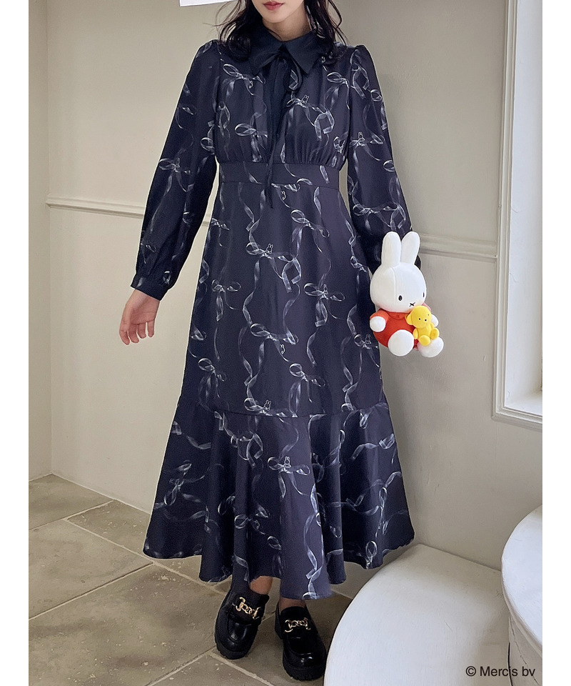 miffy 襟付きフレアマーメイドワンピース 詳細画像 ブラック 7