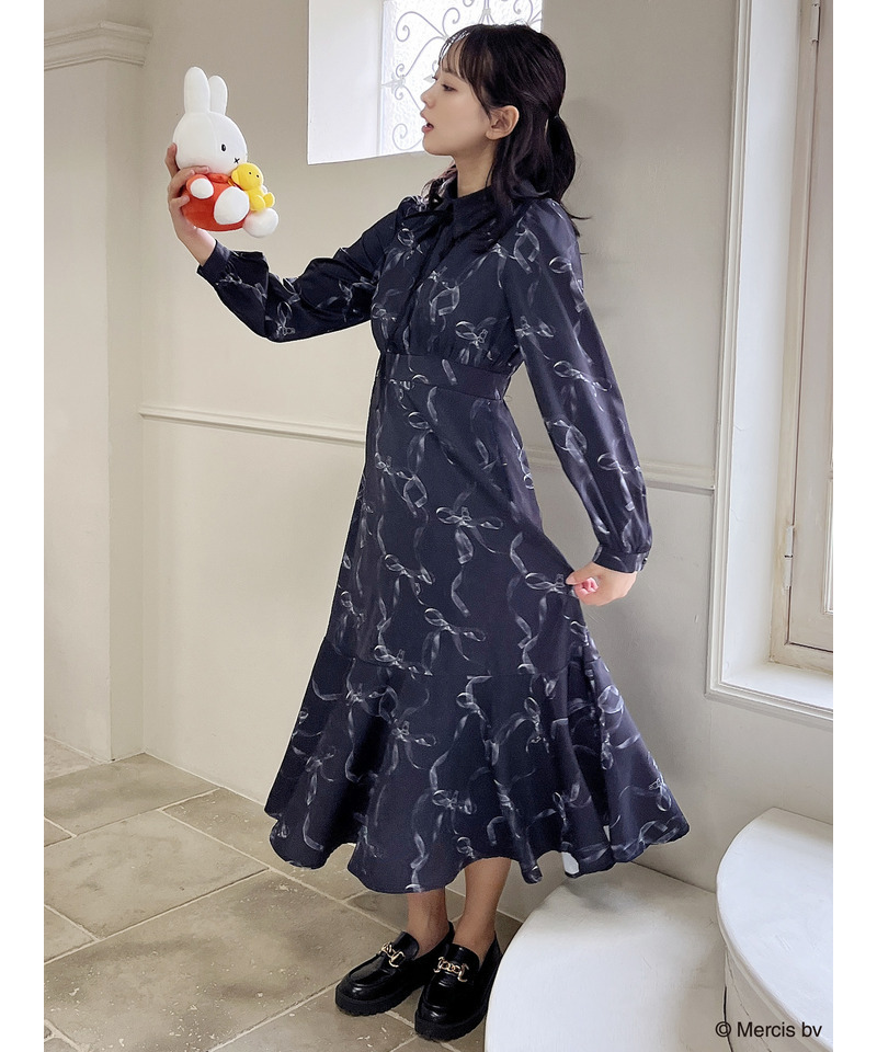 miffy 襟付きフレアマーメイドワンピース 詳細画像 ブラック 8