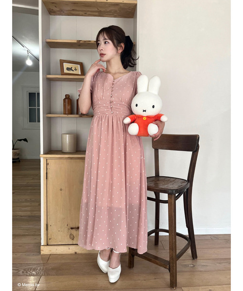 miffy 総柄フレアワンピース 詳細画像