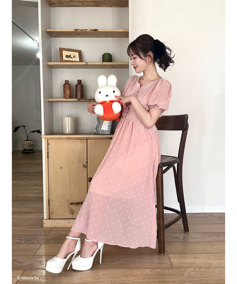 miffy 総柄フレアワンピース 詳細画像 ピンク 2