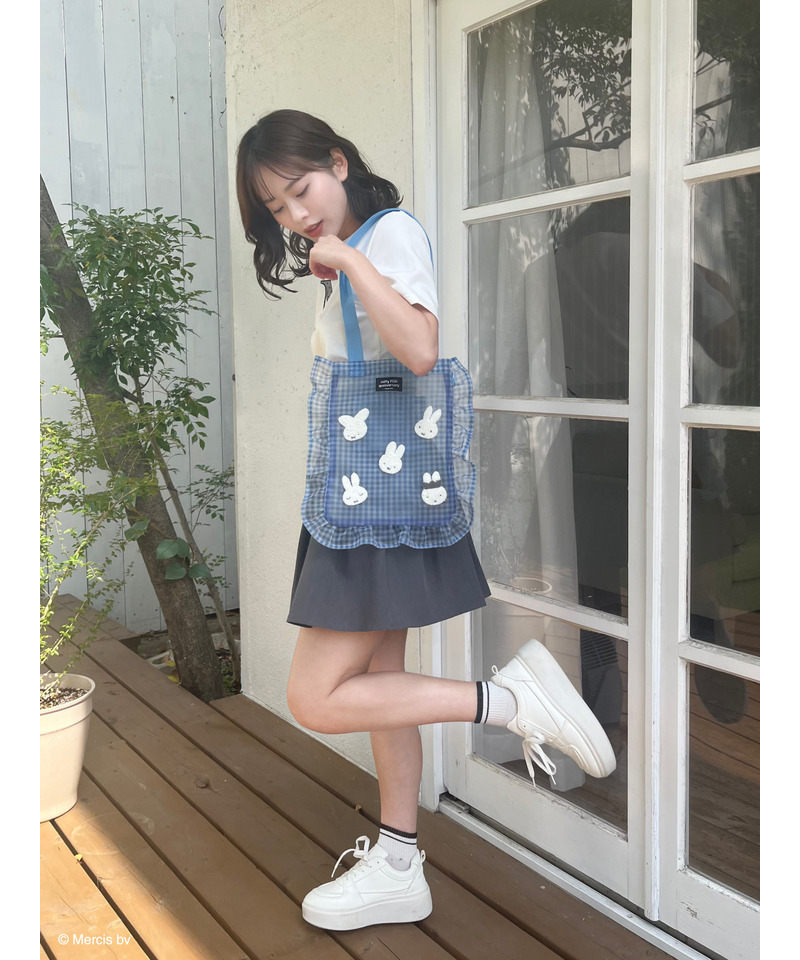 miffy ギンガムメッシュトート 詳細画像 ブルー 3