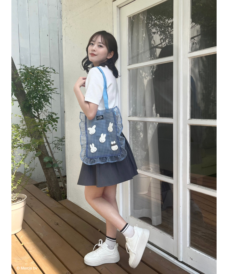 miffy ギンガムメッシュトート 詳細画像 ブルー 4