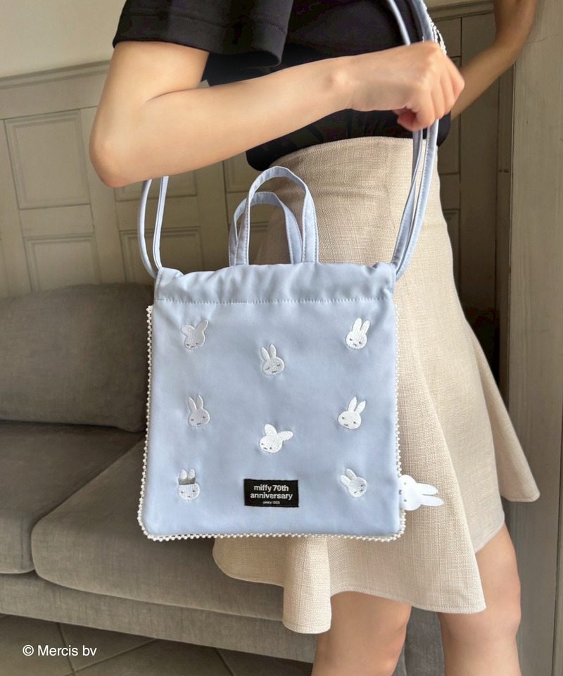 miffy 総柄パール巾着バッグ 詳細画像 ブルー 1