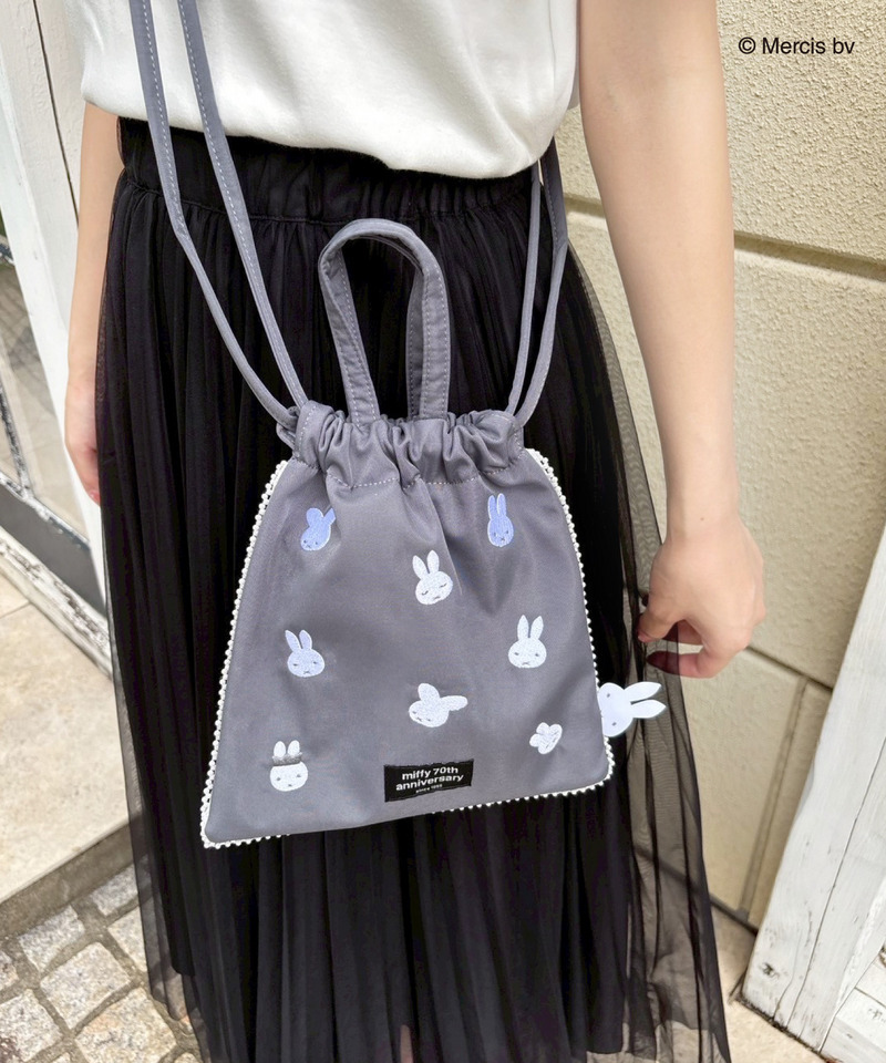 miffy 総柄パール巾着バッグ 詳細画像 ブラック 7