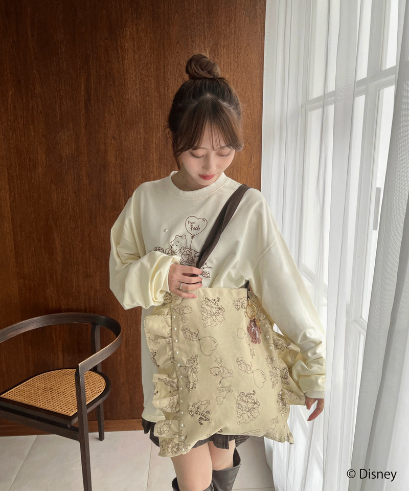 【Disney】くまのプーさん/プリントロンT 詳細画像 オフホワイト 11
