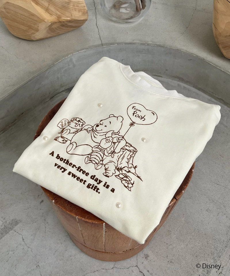 【Disney】くまのプーさん/プリントロンT 詳細画像 オフホワイト 5