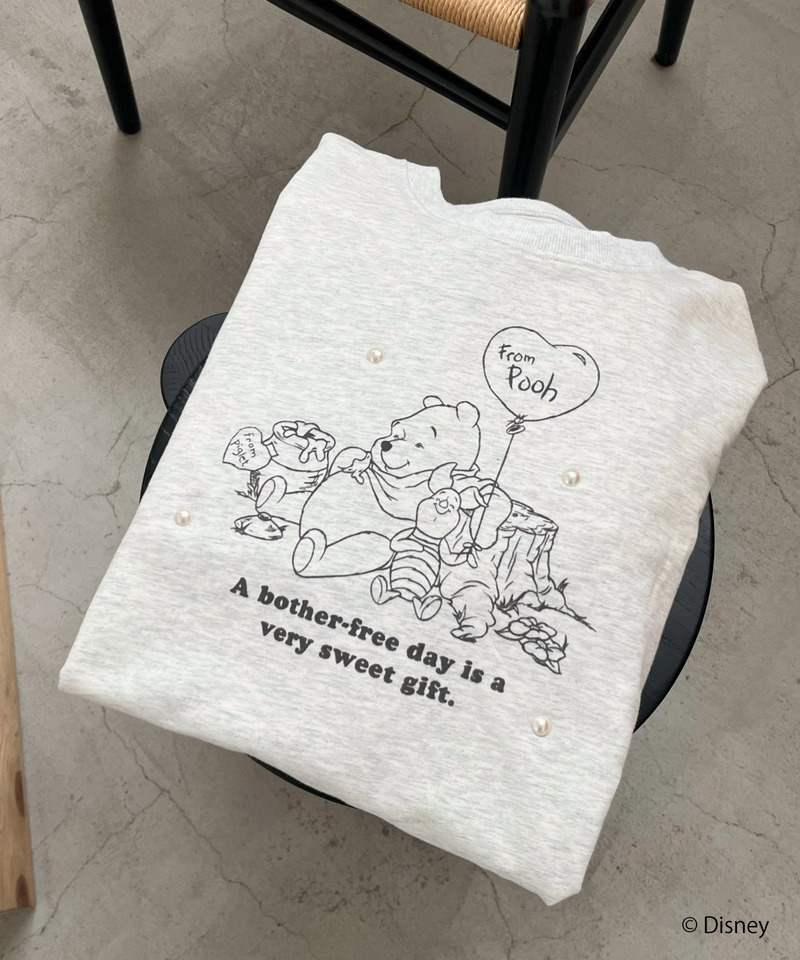 【Disney】くまのプーさん/プリントロンT 詳細画像 ライトグレー 5