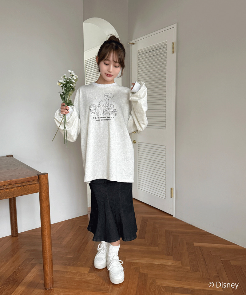 【Disney】くまのプーさん/プリントロンT 詳細画像 ライトグレー 6