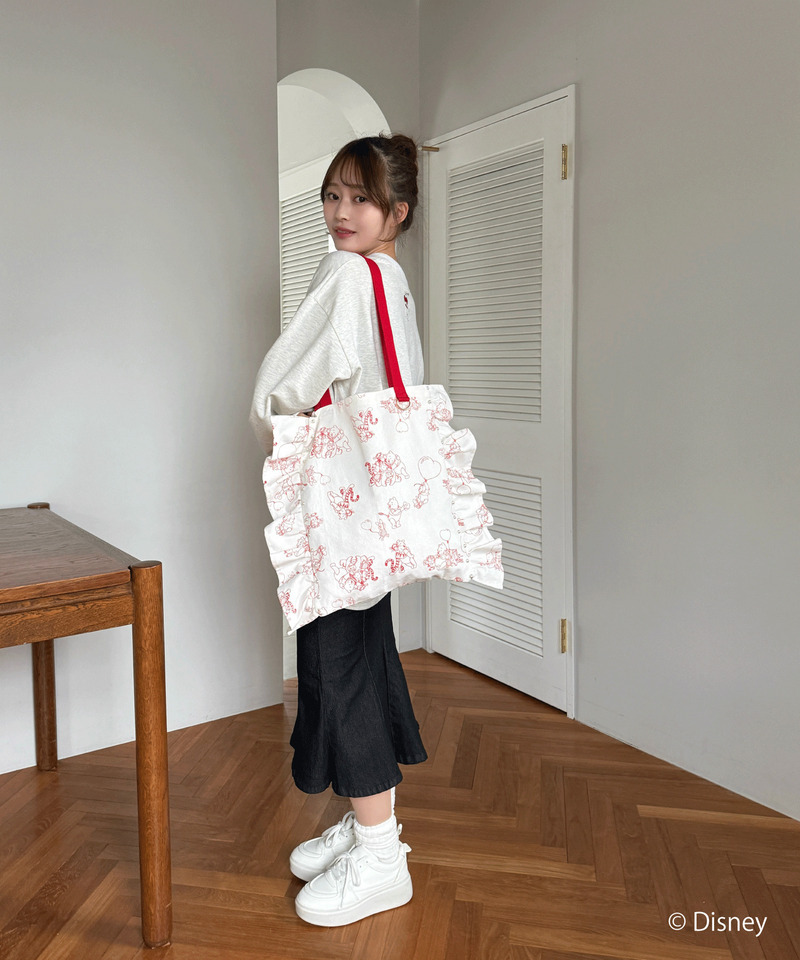 【Disney】くまのプーさん/フリルトートバッグ 詳細画像 オフホワイト 10