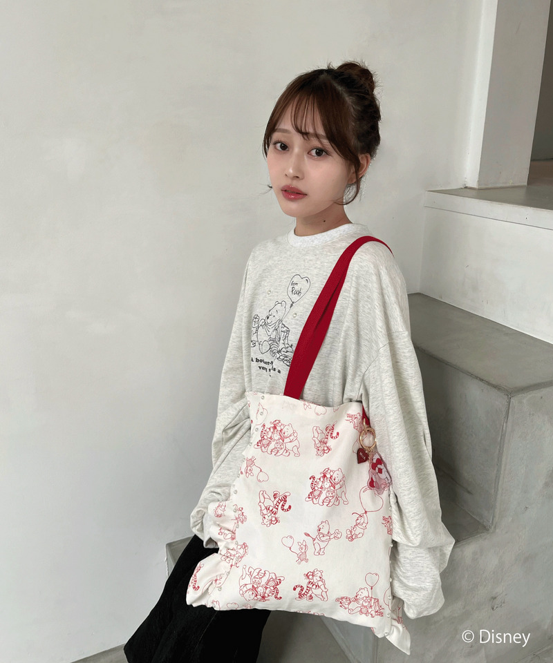 【Disney】くまのプーさん/フリルトートバッグ 詳細画像 オフホワイト 14