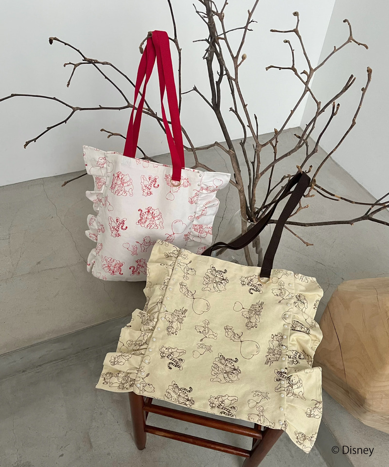 【Disney】くまのプーさん/フリルトートバッグ 詳細画像 オフホワイト 18
