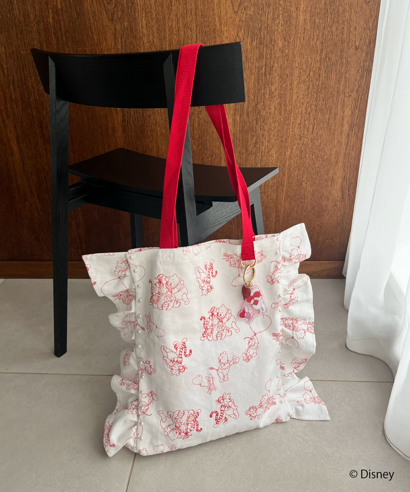 【Disney】くまのプーさん/フリルトートバッグ 詳細画像 オフホワイト 3
