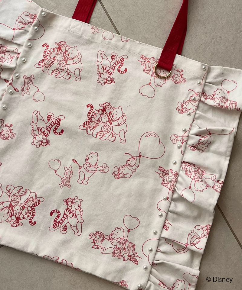 【Disney】くまのプーさん/フリルトートバッグ 詳細画像 オフホワイト 4