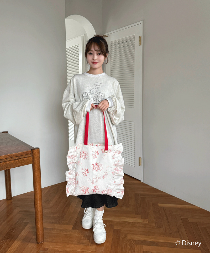 【Disney】くまのプーさん/フリルトートバッグ 詳細画像 オフホワイト 9