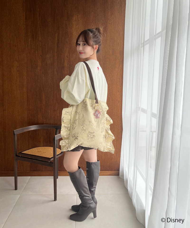 【Disney】くまのプーさん/フリルトートバッグ 詳細画像 ベージュ 10