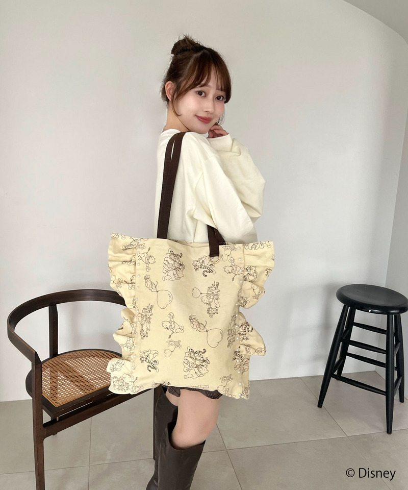 【Disney】くまのプーさん/フリルトートバッグ 詳細画像 ベージュ 12