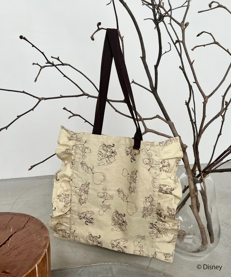 【Disney】くまのプーさん/フリルトートバッグ 詳細画像 ベージュ 3