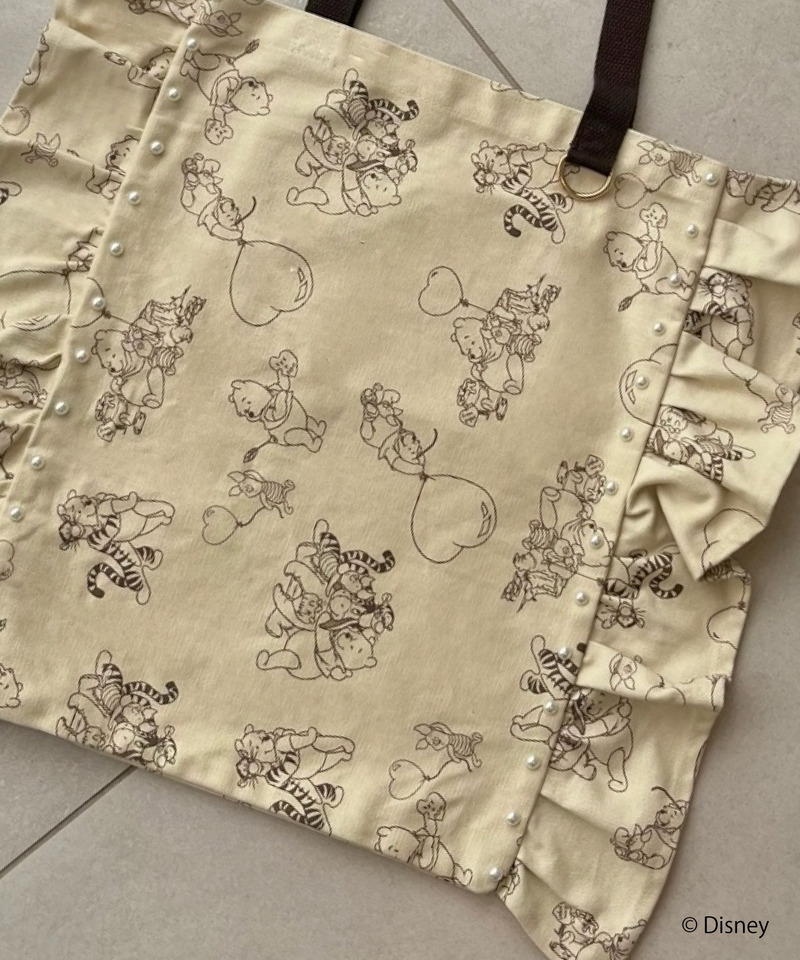 【Disney】くまのプーさん/フリルトートバッグ 詳細画像 ベージュ 4