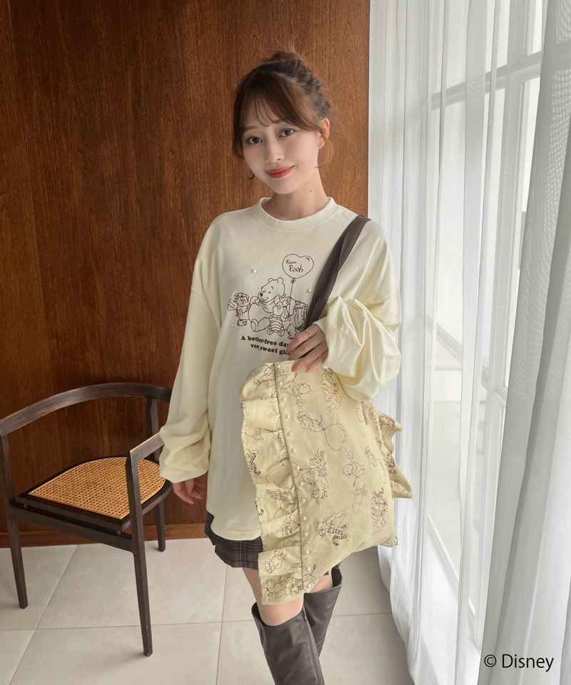 【Disney】くまのプーさん/フリルトートバッグ 詳細画像 ベージュ 5