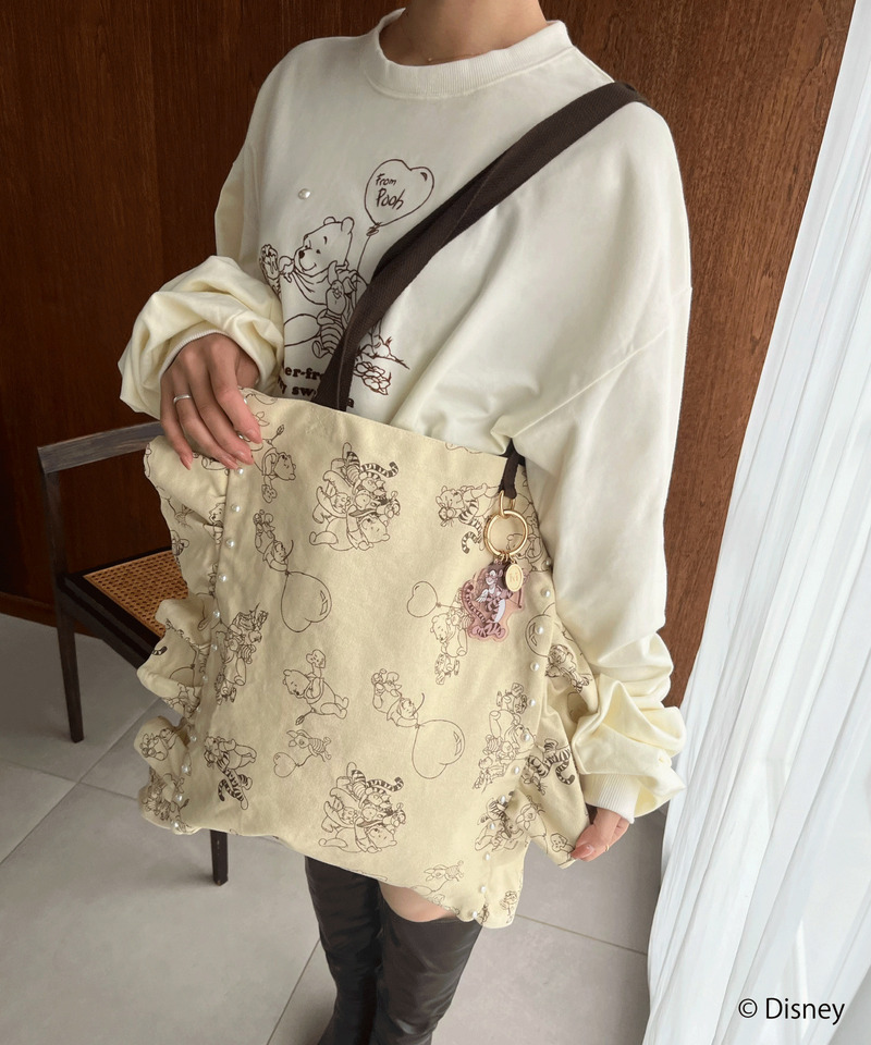 【Disney】くまのプーさん/フリルトートバッグ 詳細画像 ベージュ 8