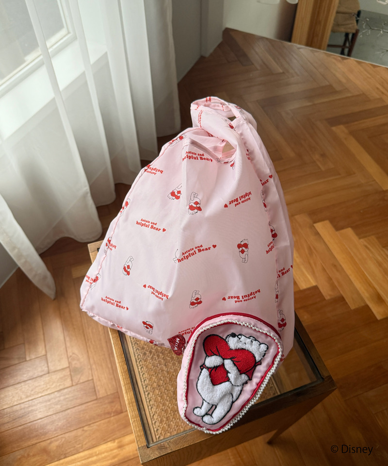 【Disney】くまのプーさん/エコバッグ付きラブリーポーチ 詳細画像 ピンク 2