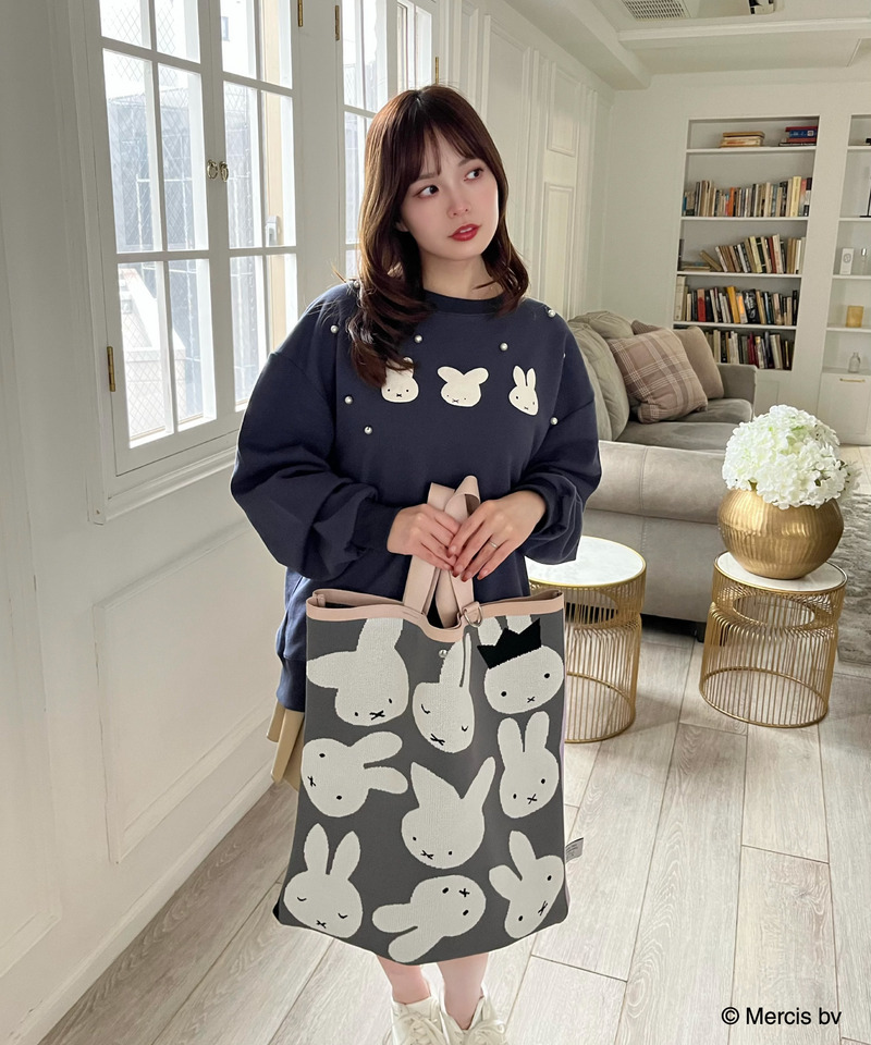 miffy ニットトートバッグ 詳細画像 グレー 10