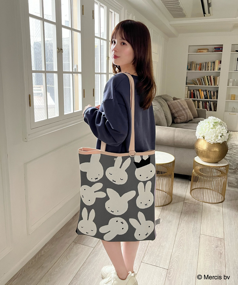 miffy ニットトートバッグ 詳細画像 グレー 11