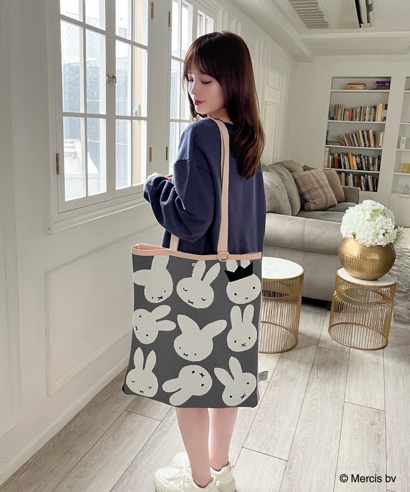 miffy ニットトートバッグ 詳細画像 グレー 12