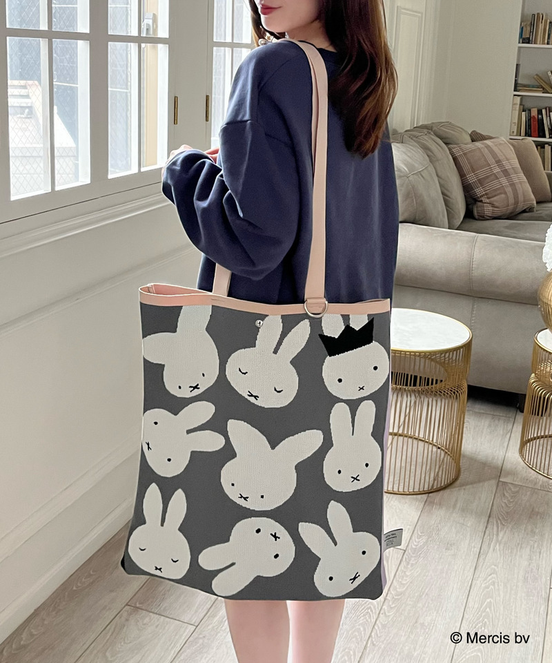 miffy ニットトートバッグ 詳細画像 グレー 13