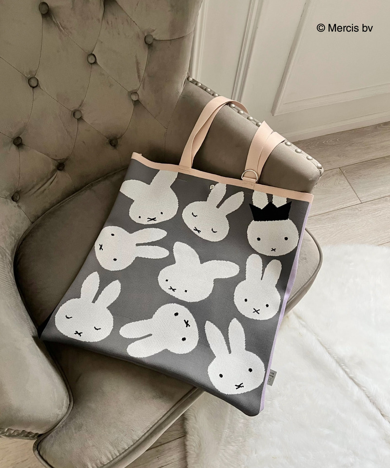 miffy ニットトートバッグ 詳細画像 グレー 2