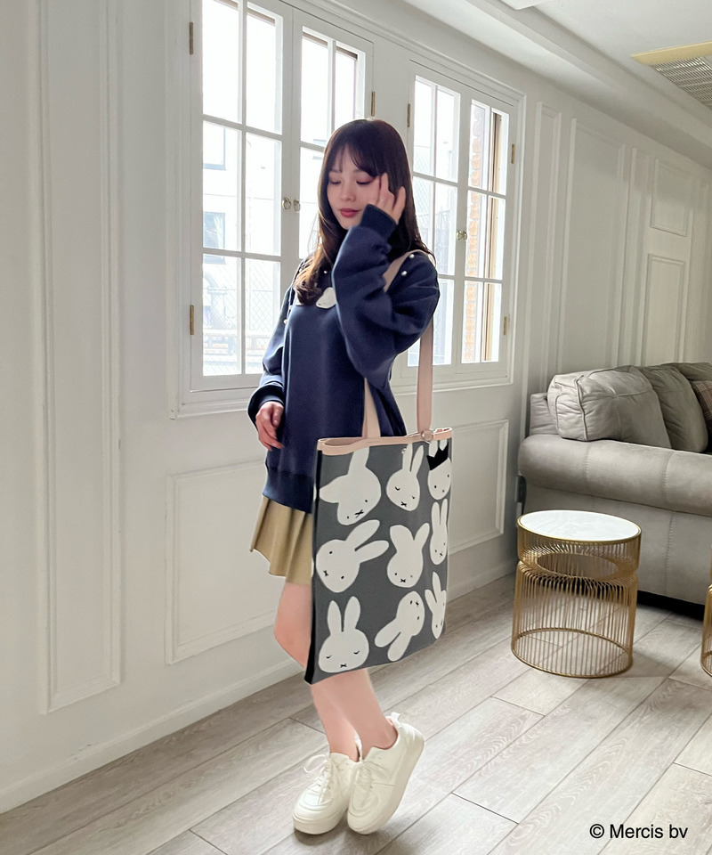 miffy ニットトートバッグ 詳細画像 グレー 7