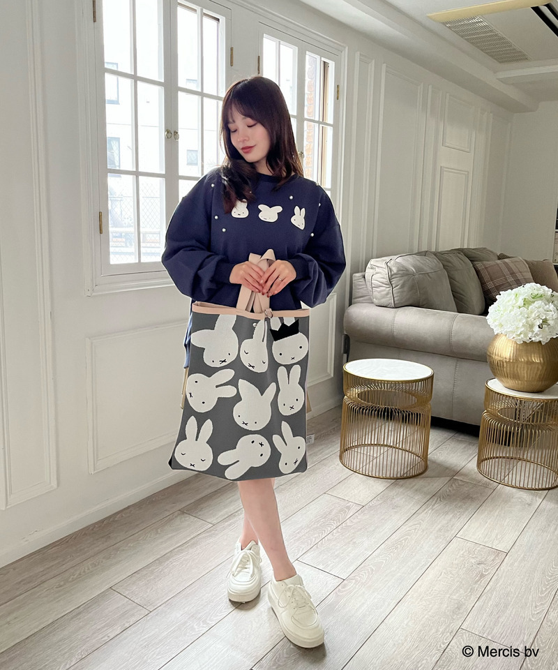 miffy ニットトートバッグ 詳細画像 グレー 8