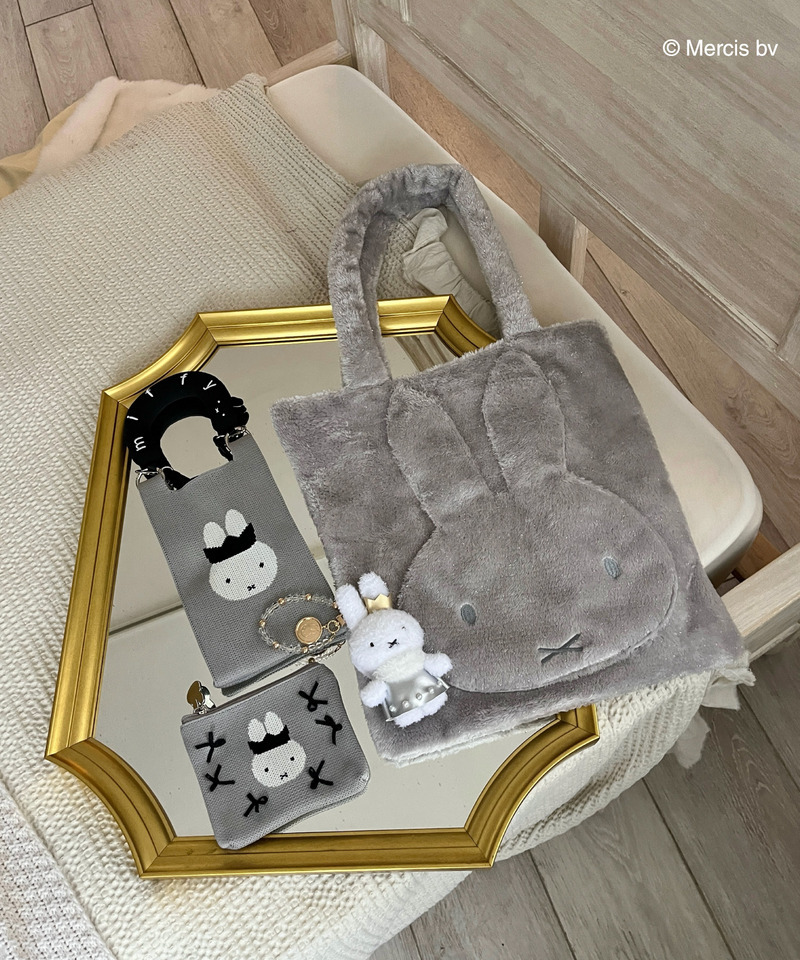 miffy 2wayリボンニットバッグ 詳細画像 グレー 3