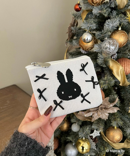 miffy リボンニットポーチ 詳細画像