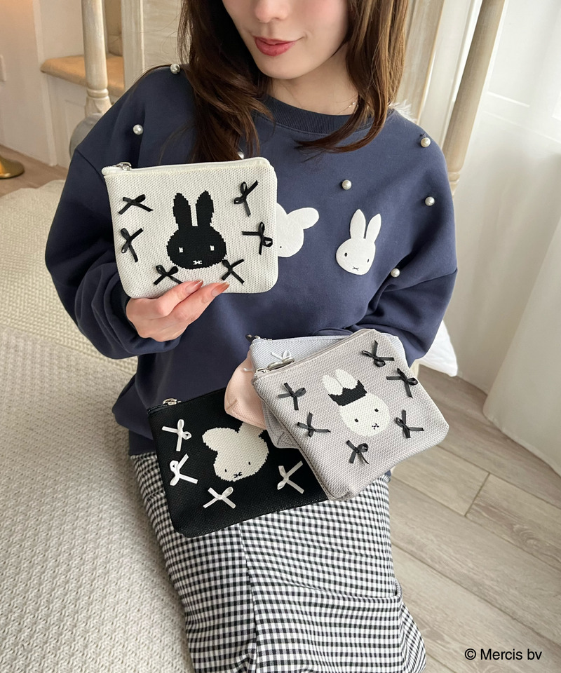 miffy リボンニットポーチ 詳細画像 オフホワイト 2