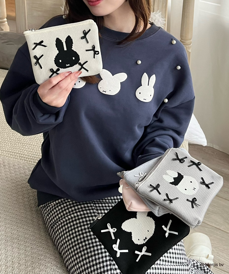 miffy リボンニットポーチ 詳細画像 オフホワイト 7