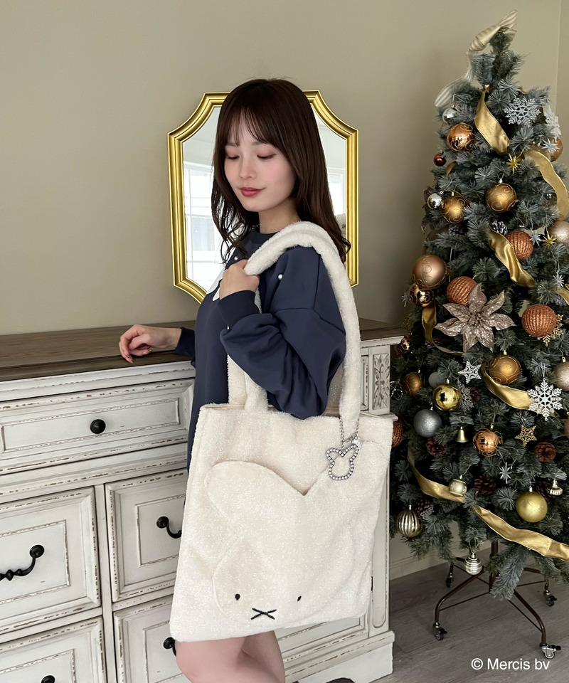 miffy ラメダイカットトートバッグ 詳細画像 オフホワイト 1