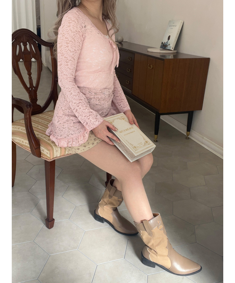 レースアシメワンピース 詳細画像 ピンク 4