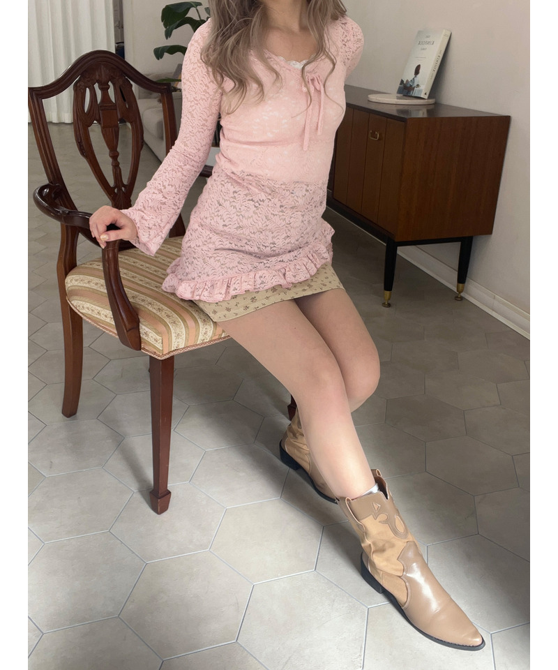 レースアシメワンピース 詳細画像 ピンク 5