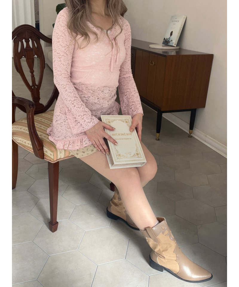 レースアシメワンピース 詳細画像 ピンク 6